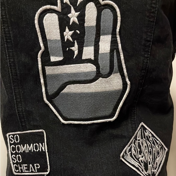Kill City by Lip Service”LA MF’s” Zero Future Black Punk Denim Vest Women M - Picture 6 of 9